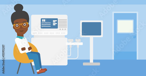 Female ultrasound doctor.