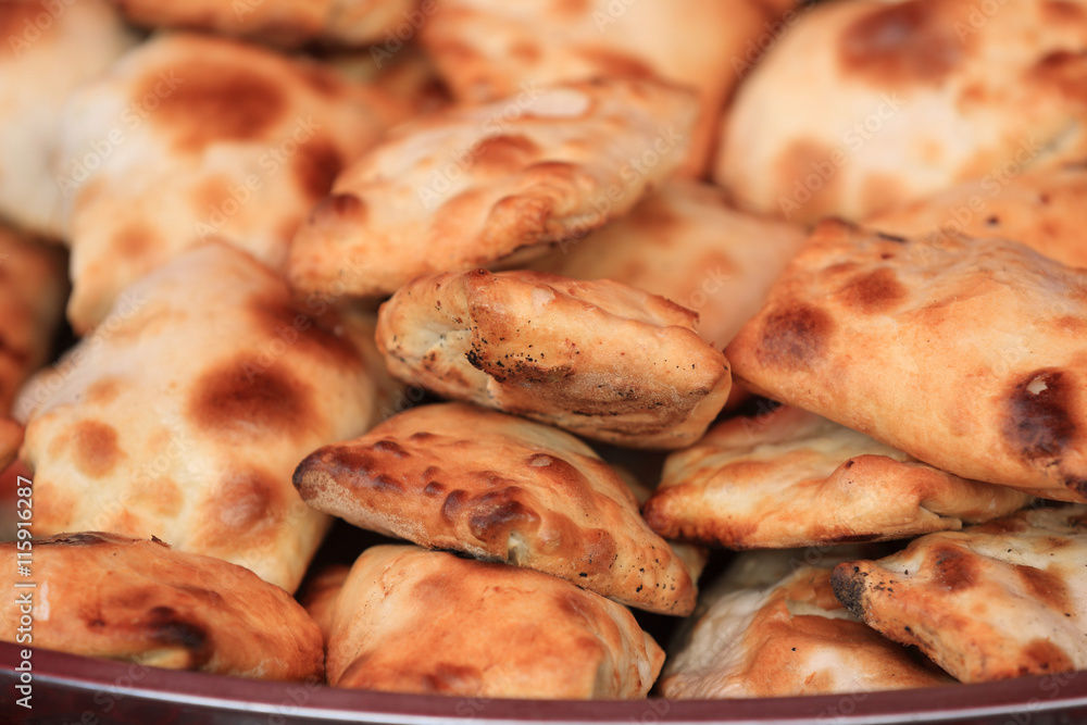 traditional food roasted stuffed bun (kaobaobi) in xinjiang,china traditional food roasted stuffed bun (kaobaobi) in xinjiang,china