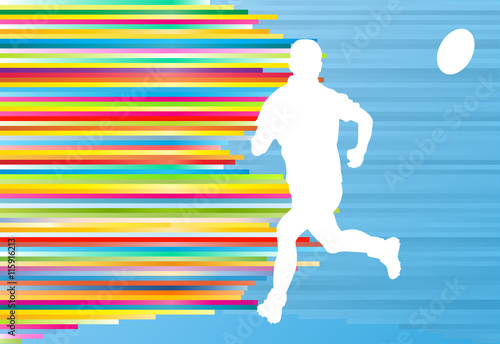Rugby player silhouette abstract vector background