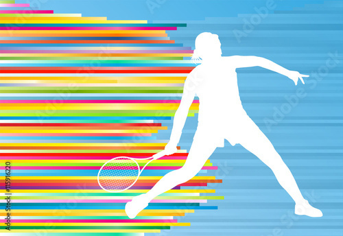 Woman playing tennis vector background