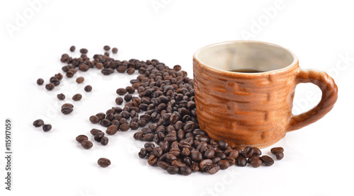 Coffee beans isolated on white