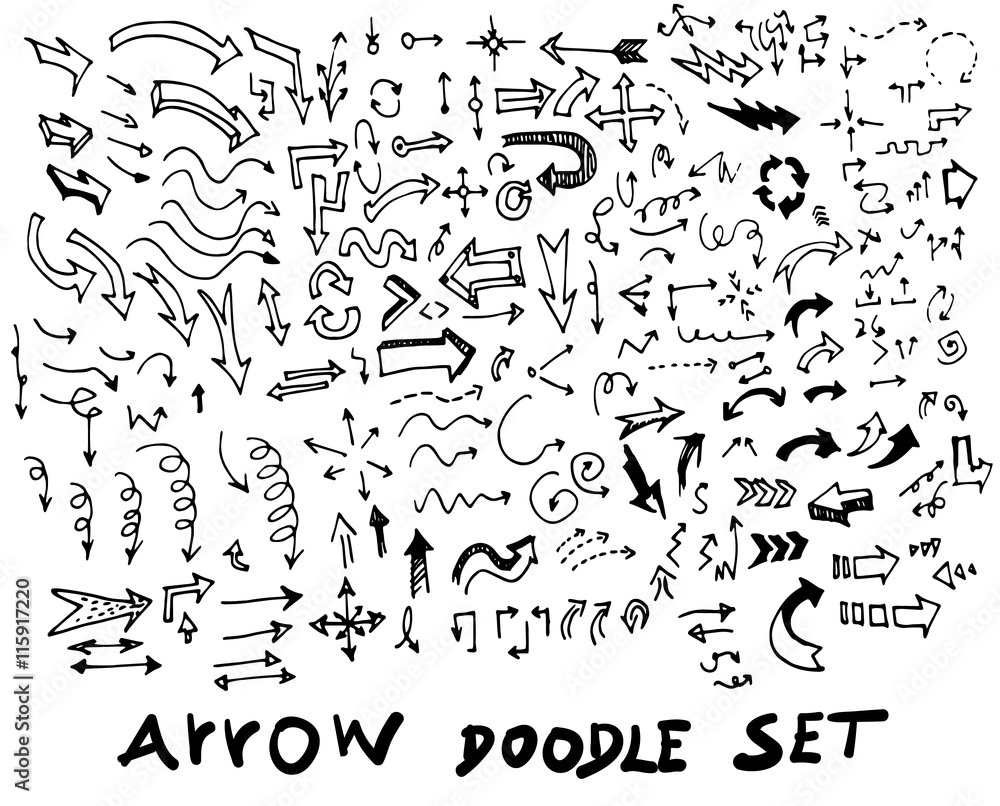 Vector hand drawn arrows set  eps10
