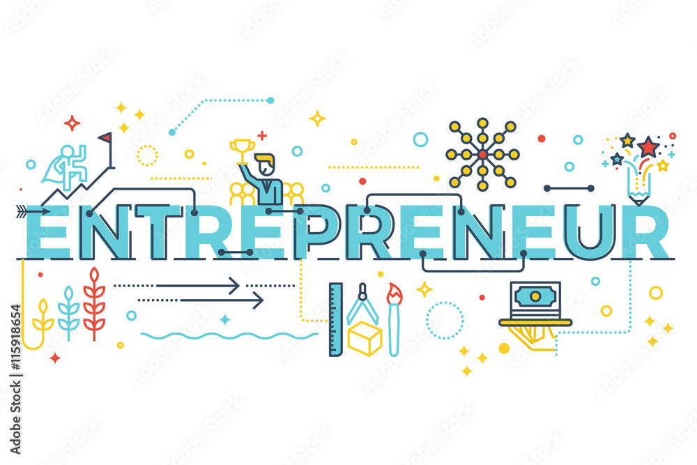 Entrepreneur word lettering Entrepreneur word lettering