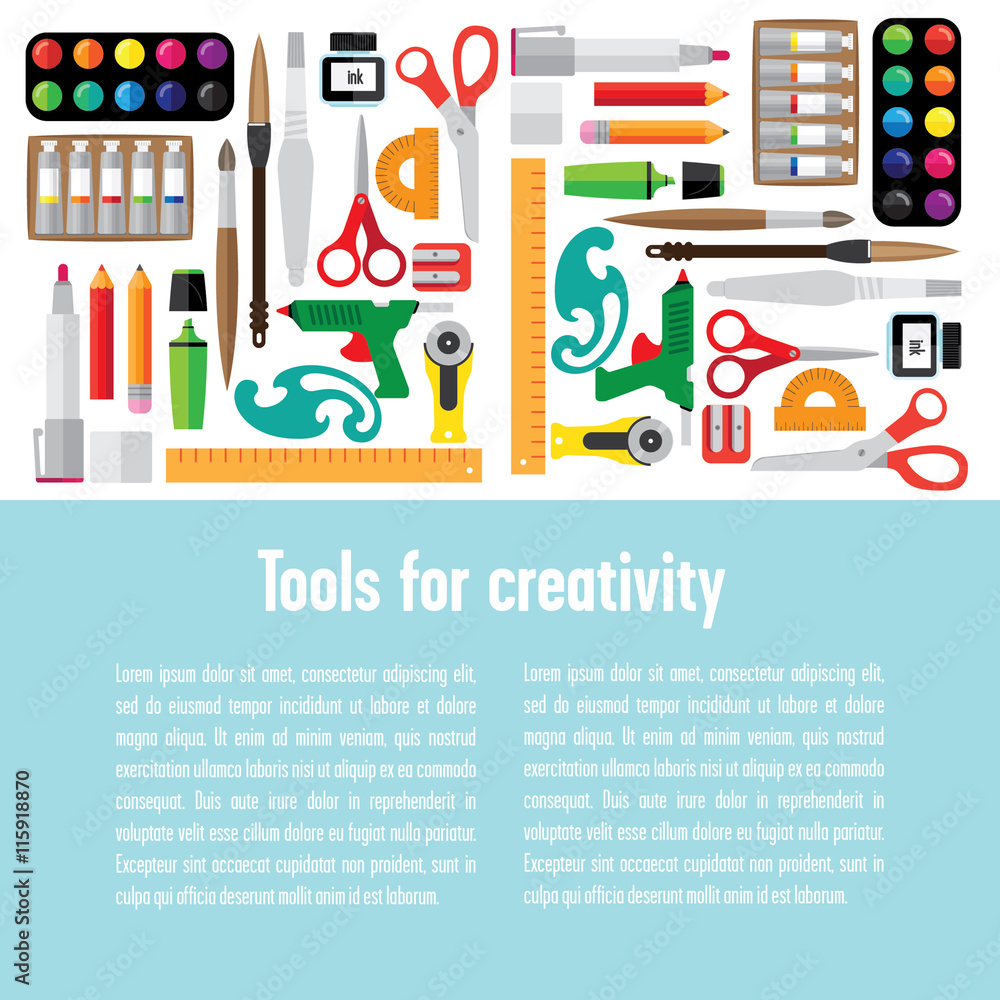 Fototapeta premium Template tools for creativity