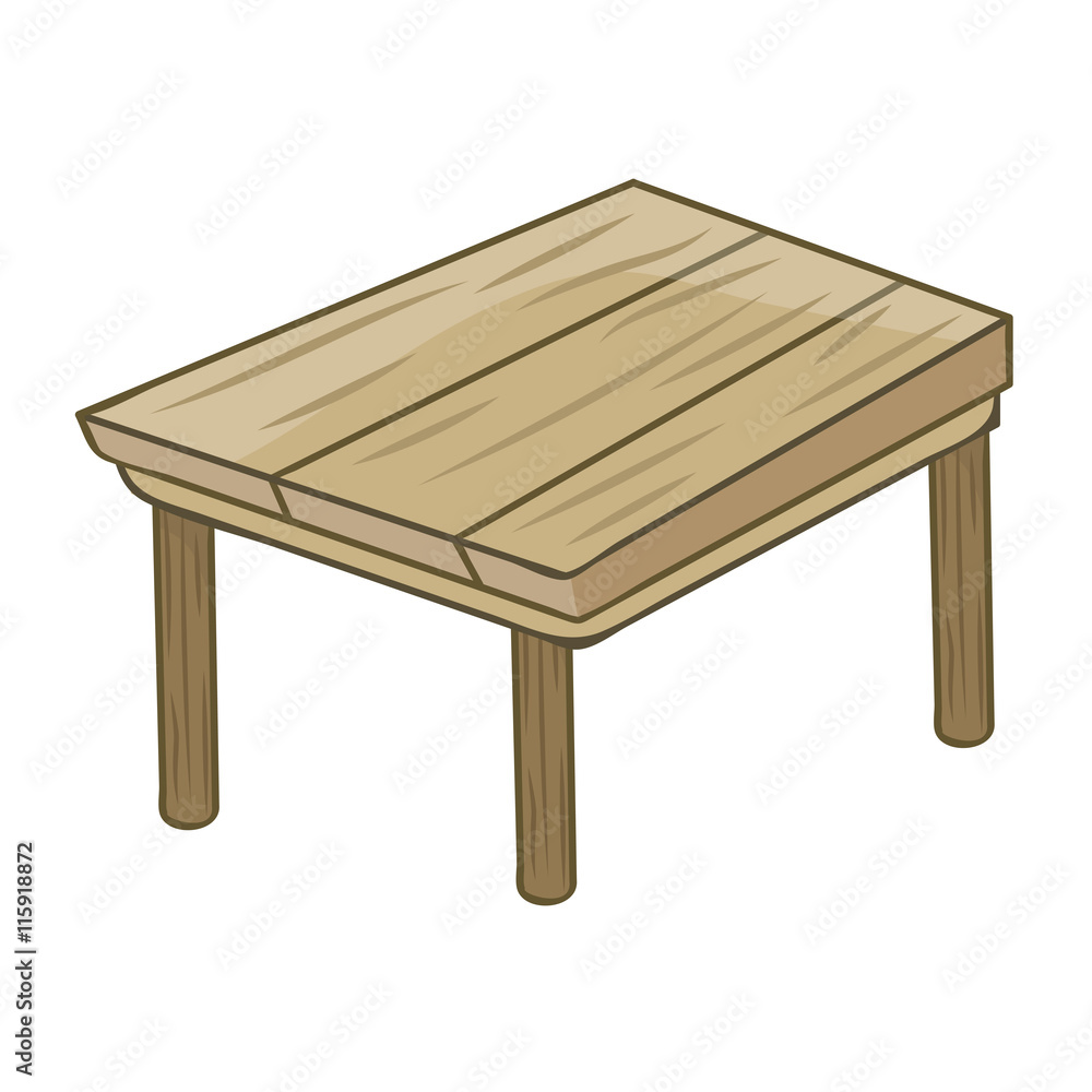 Wooden table isolated illustration Wooden table isolated illustration