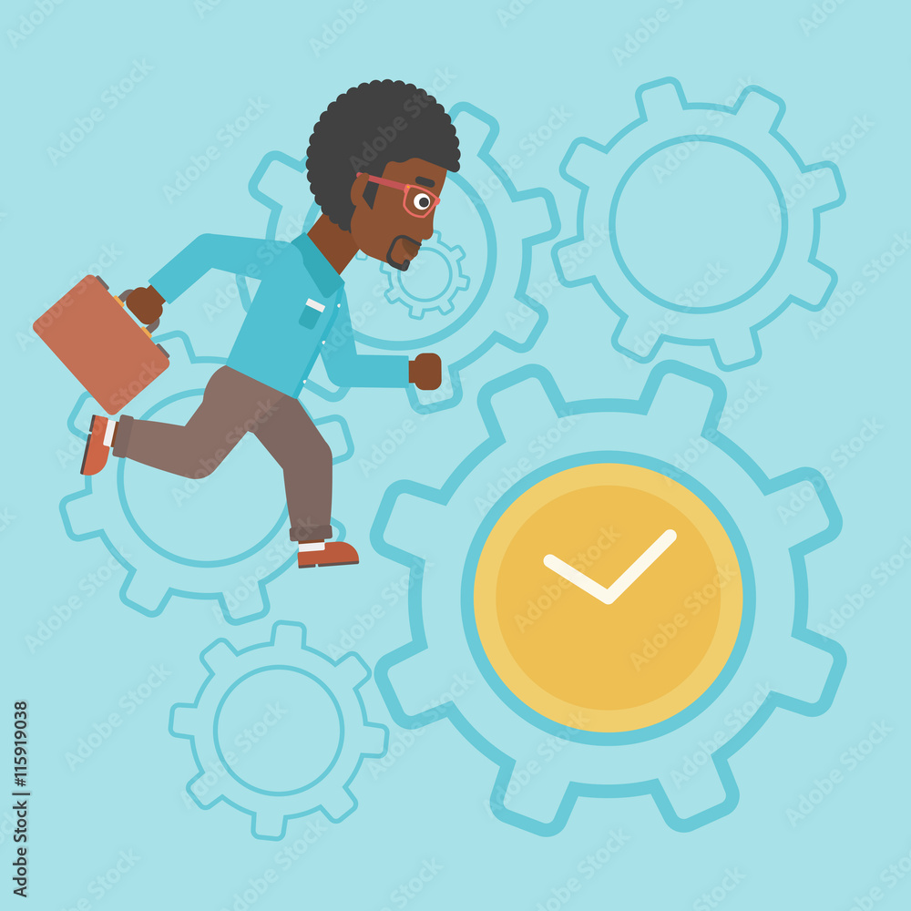 Businessman running vector illustration. Businessman running vector illustration.