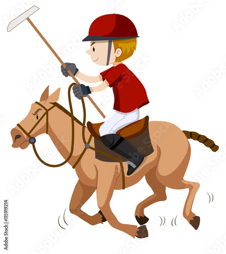 Polo player riding on horse
