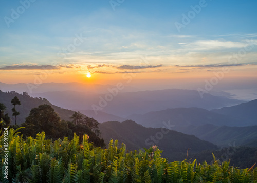 Beautiful landscape in the mountains at sunshine, Thailand