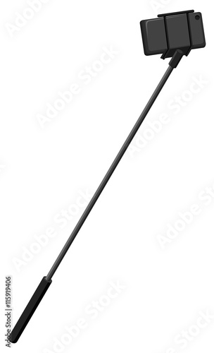 Selfie stick and mobile phone