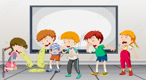 Children being sick at school