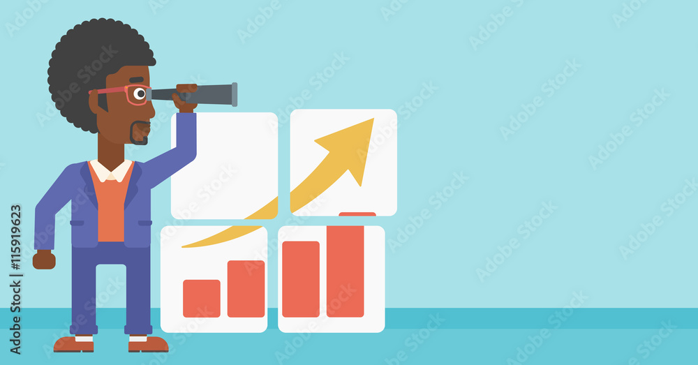 Man searching opportunities for business growth. Man searching opportunities for business growth.