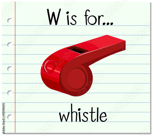 Flashcard letter W is for whistle
