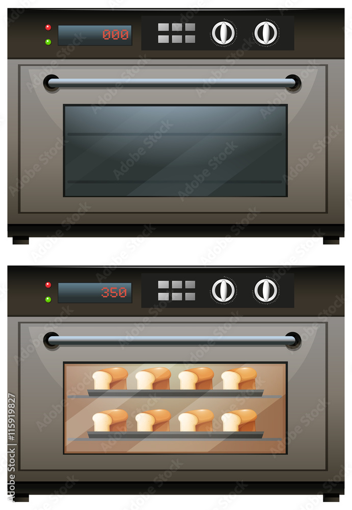 Obraz premium Electric oven with toasted bread