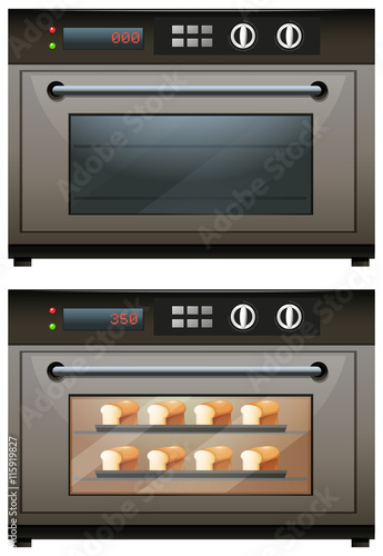 Electric oven with toasted bread