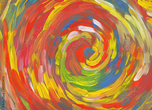 spiral red background hand drawn paint. abstract flame inspired