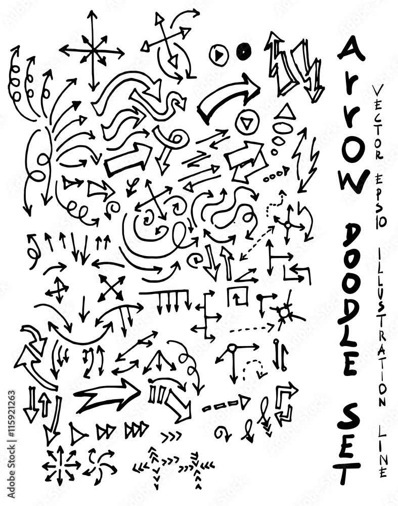 Obraz premium Vector hand drawn arrows set eps10