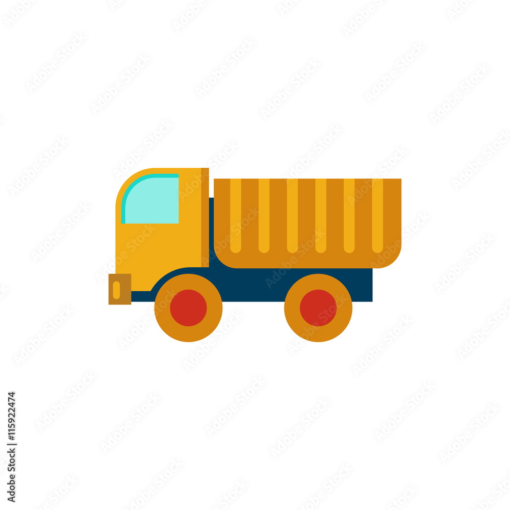 Flat style vector illustration lorry truck isolated on white background. Flat style vector illustration lorry truck isolated on white background.
