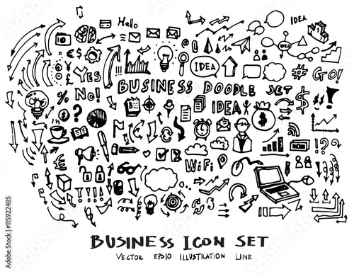 Business doodles sketch vector ink eps10