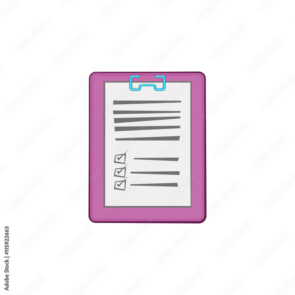 Medical report icon in cartoon style on a white background Medical report icon in cartoon style on a white background