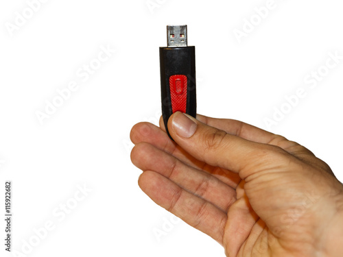 Male Hand holding USB Drive