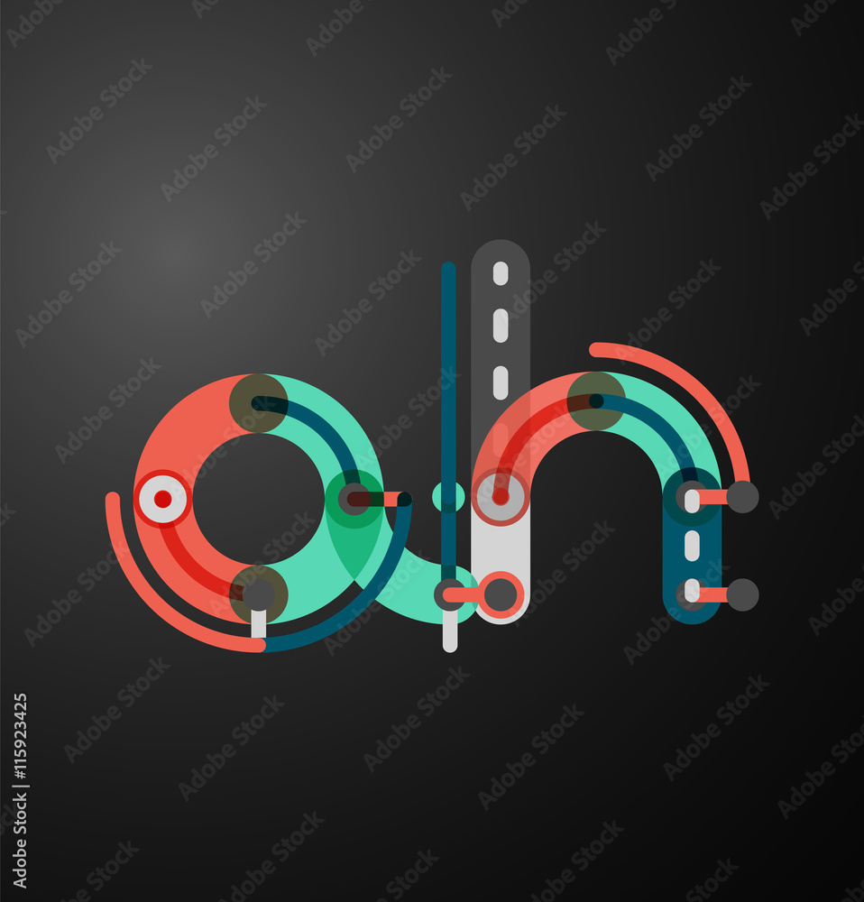 Fototapeta premium Cartoon linear letters icons