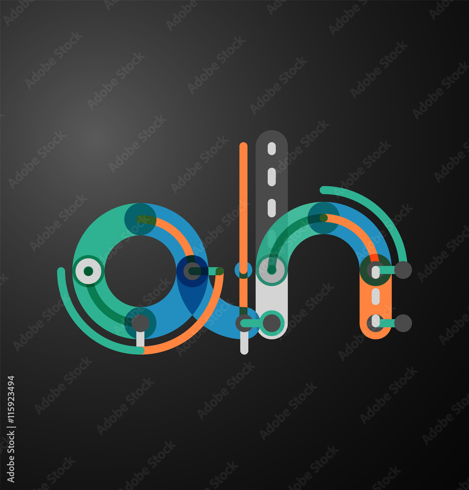 Cartoon linear letters icons Cartoon linear letters icons