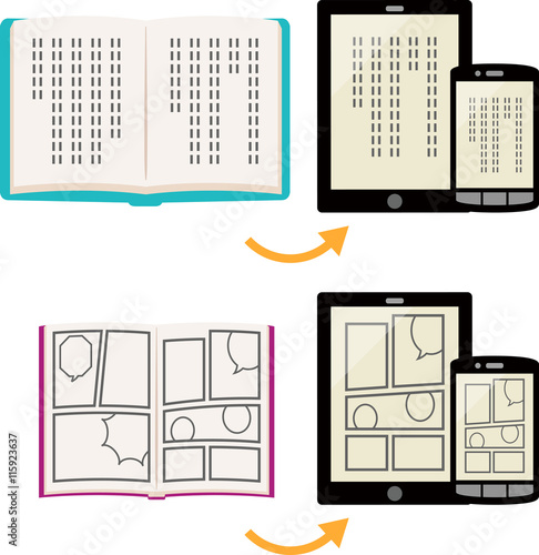 本やコミックスの電子書籍化