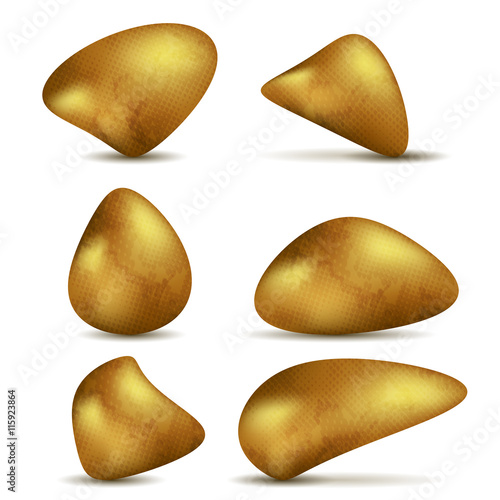 Gold nuggets white background