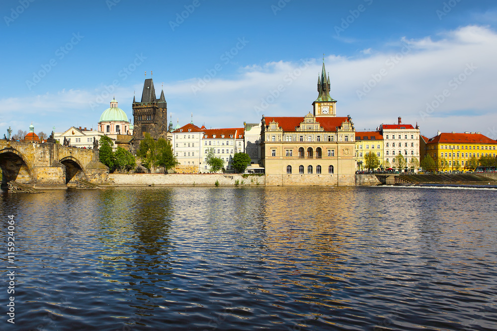 Vltava river in Prague, Czech Republic.