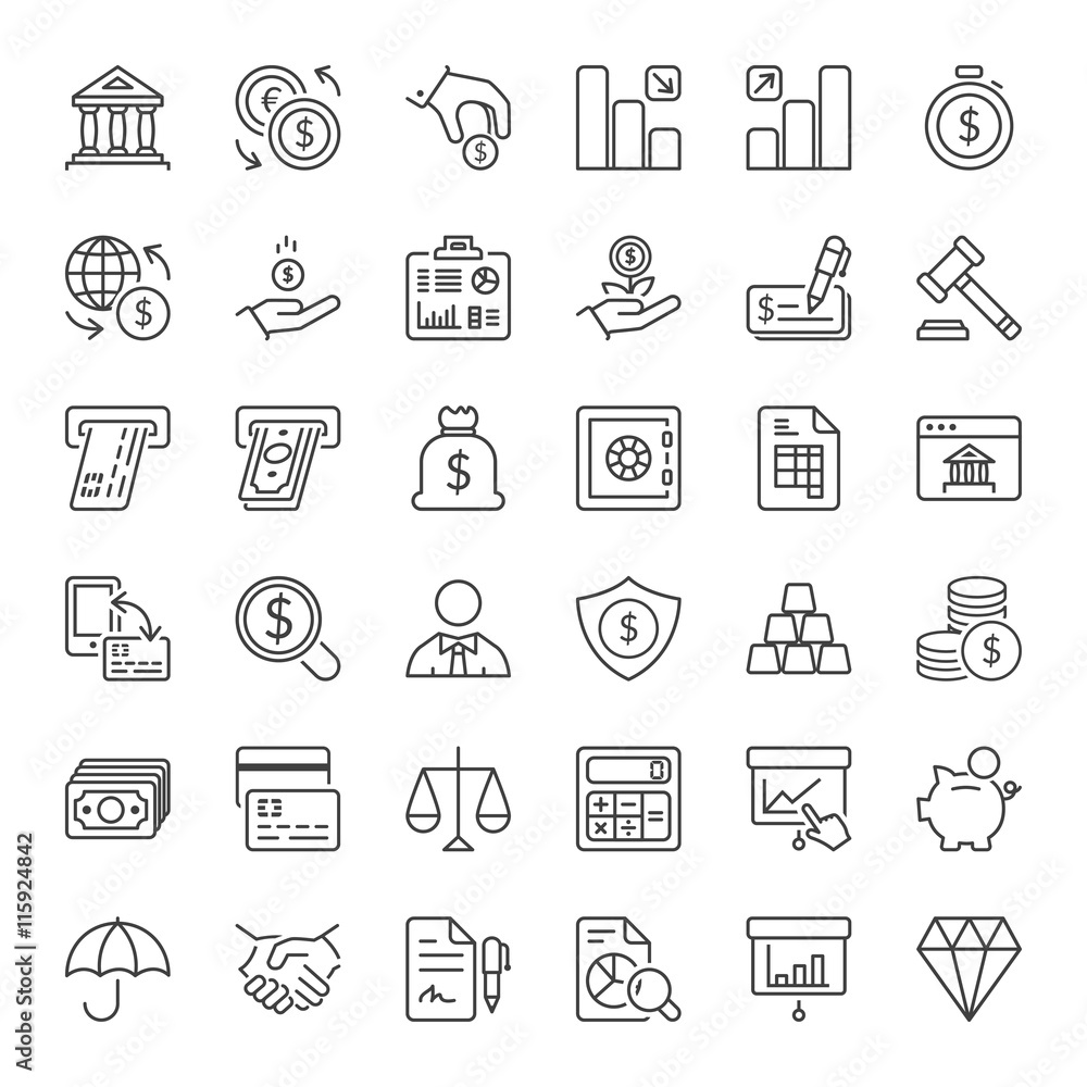 finance thin line iconset finance thin line iconset