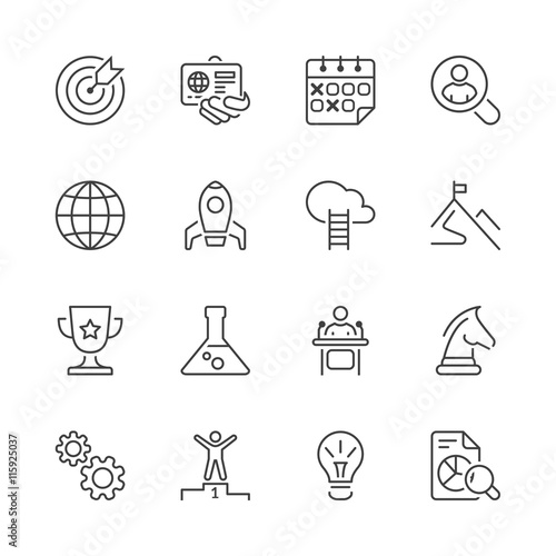 business thin line iconset 2
