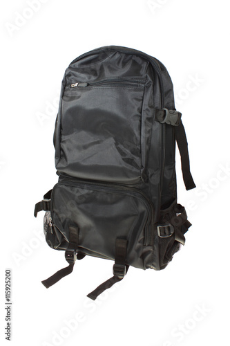 black backpack isolated on white