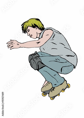 Obraz na płótnie Roller skater jumping