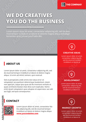 professional red business flyer template