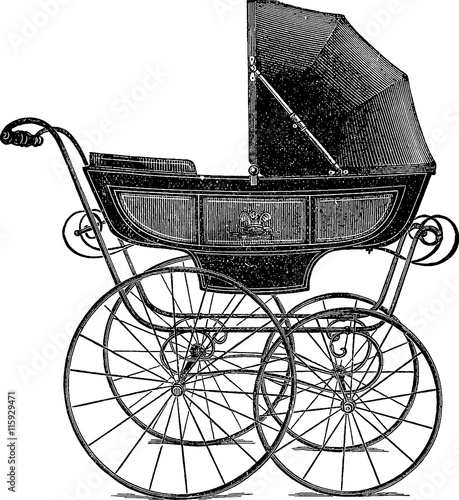 Vintage picture baby carriage