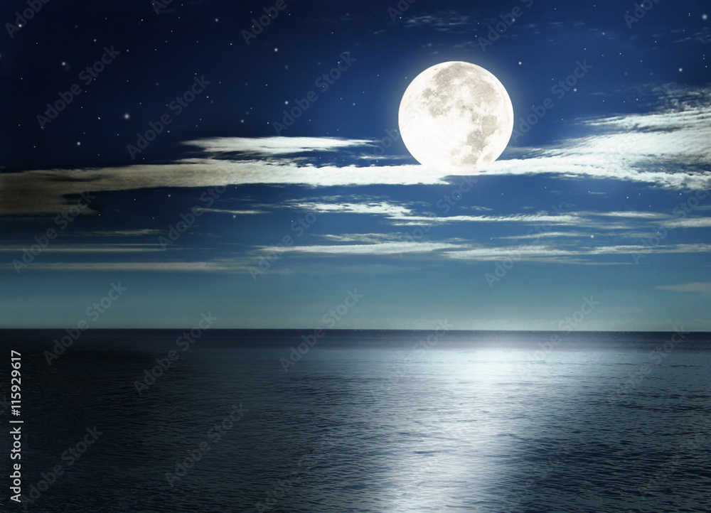 Full moon over the sea Full moon over the sea