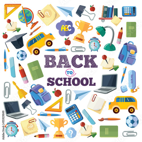 back to school. icons set