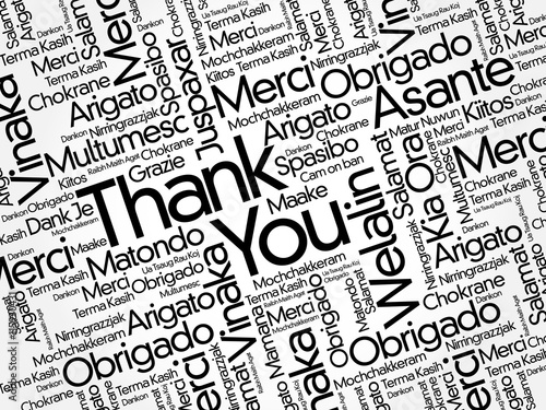 Thank You Word Cloud concept background in many languages