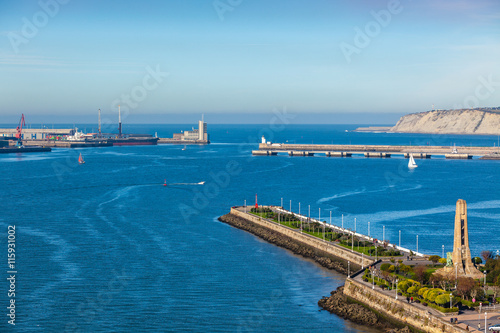 El Abra bay and Getxo pier and seafront, Spain photo