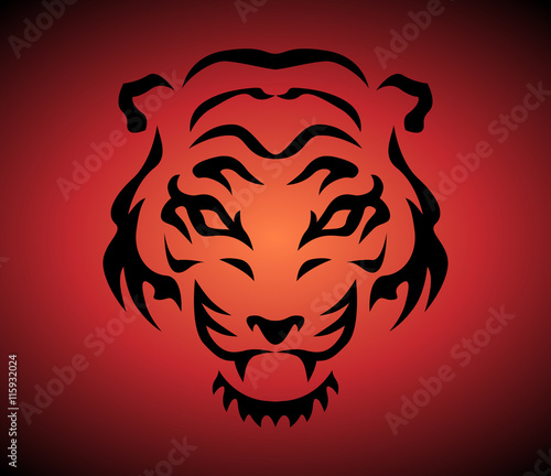 Fototapeta Naklejka Na Ścianę i Meble -  Head of a tiger vector