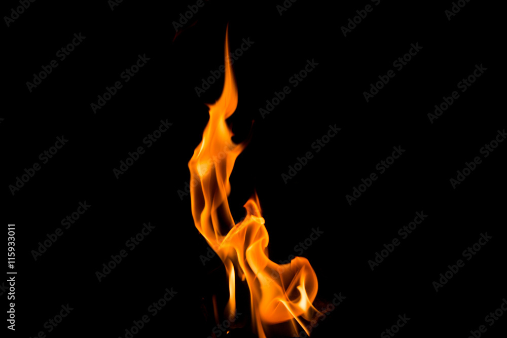 Fire on black background