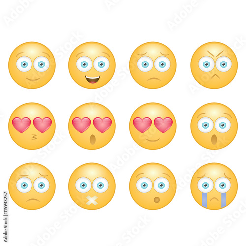 Vector emotional face icons