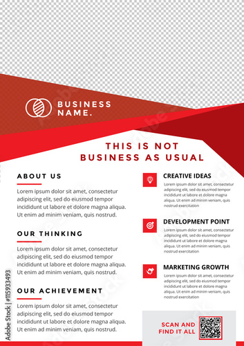 professional corporate and business flyer template geometric red