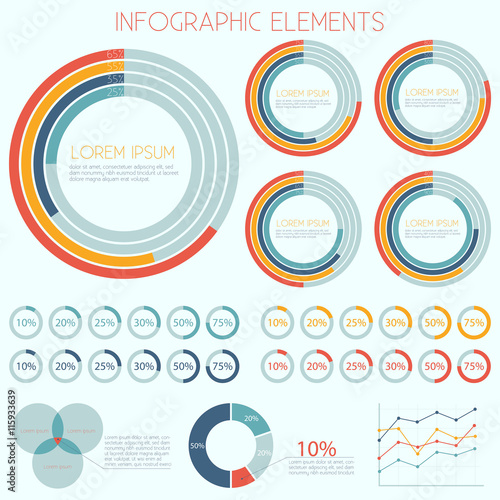 Infographics - Pie-chart, Chart, Graph, Template - Vector EPS10
