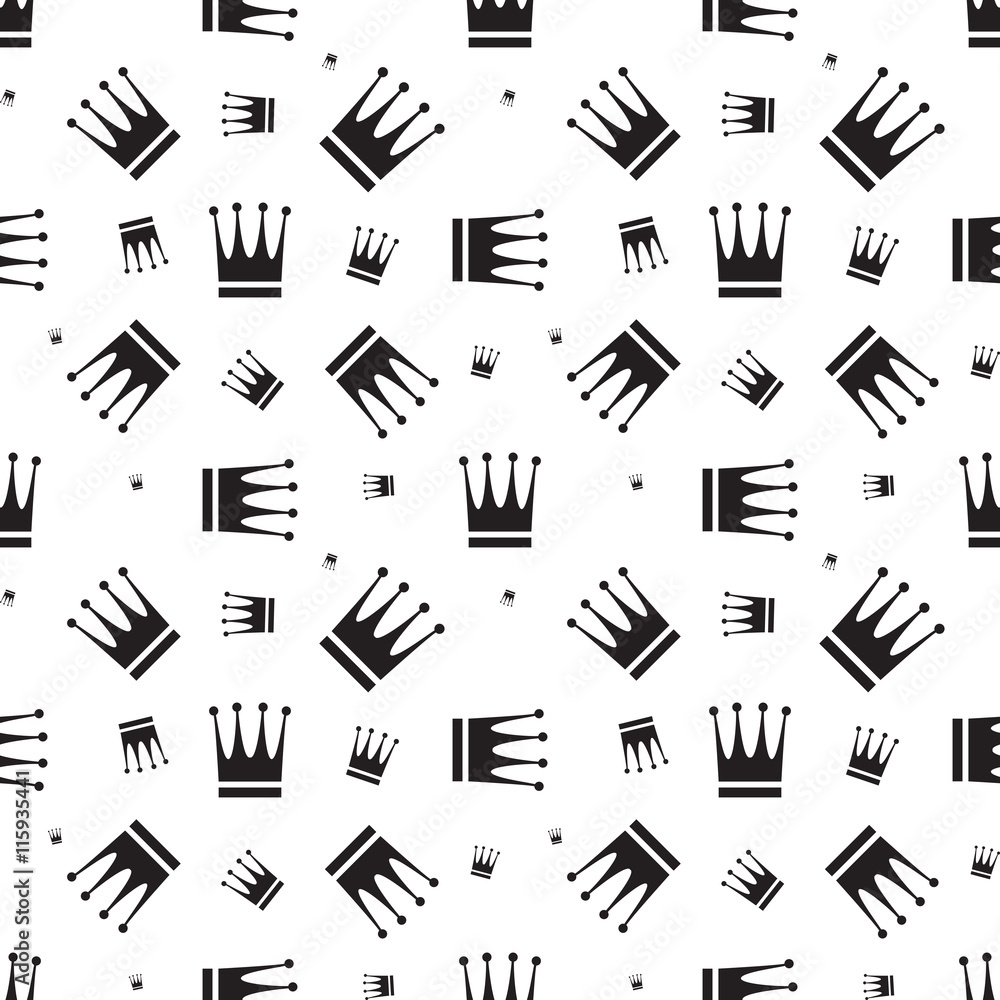 Fototapeta premium crown icon seamless pattern