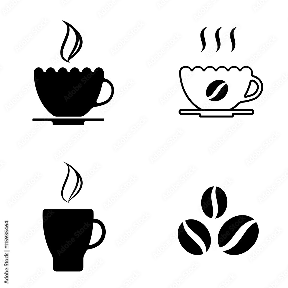 Simple coffee cup icons
