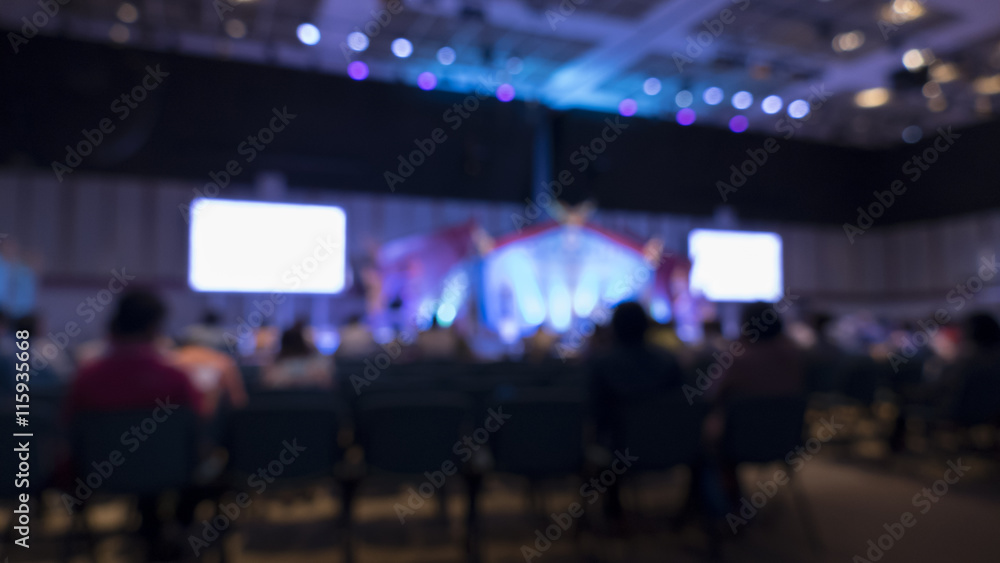 people in conference exhibition hall - blur for use as backgroun