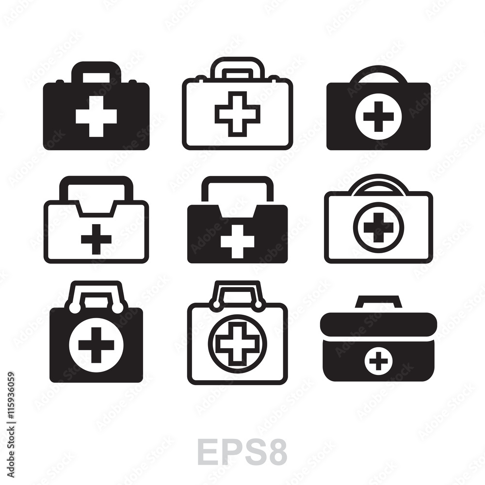 first aid kit icon isolated first aid kit icon isolated