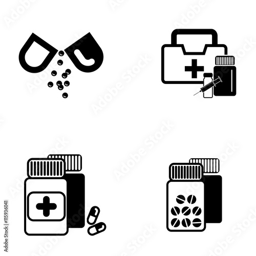 pill icon vector collection