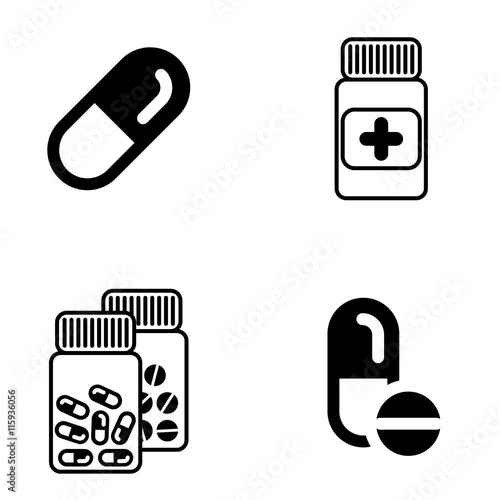 pill icon vector collection